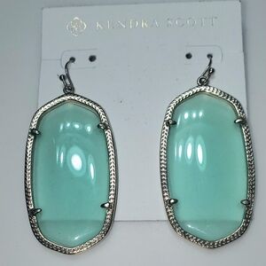 Kendra Scott Aqua and Gold Drop Earrings